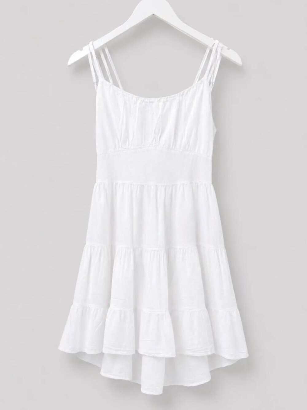BLANCO White Tiered Midi Dress